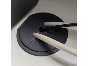 45 degree desk cable grommet 60 3d print model - Mito3D