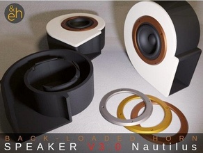 klaxon orateur v30 nautile Bluetooth actif passif altoparlante amplificateur basse boîte chauffeur enceinte ender 3 parleur 3d print model - Mito3D