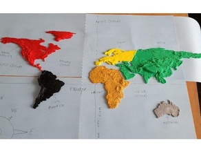 topográfico continentes 3d print model - Mito3D