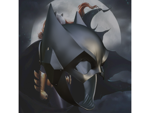 yarasa kız Arkham şövalye maske Kostüm oyunu dc çizgi roman kask sahne 3d print model - Mito3D