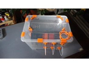 4 soporte montaje sílice gel bolso ikea samla caja tapa seco filamento seca almacenamiento montar 3d print model - Mito3D