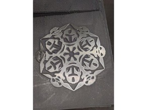 mandalorian child aka baby yoda grogu snowflake ornament christmas star wars 3d print model - Mito3D