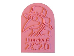 survived 2020 outline covid covid-19 covid19 19 year 3d print model - Mito3D