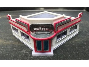 buckeyes diner n-scale j3ffr3y jeff model railroad gauge scale buildings trains 3d print model - Mito3D