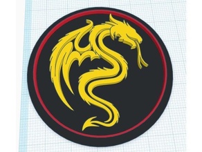 dragon modular logo insert 3d print model - Mito3D