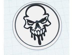 dripping skull modular logo insert 3d print model - Mito3D