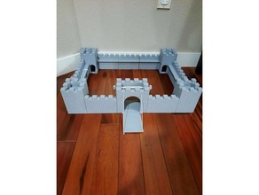 castle - modular lego scaled interlocking compatible 3d print model - Mito3D