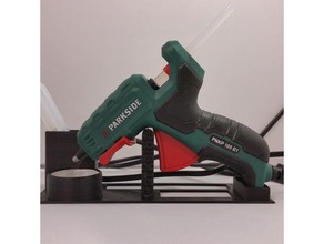 hot glue gun stand ablage hei klebepistole stick holder parkside simple 3d print model - Mito3D