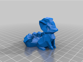 low-poly vulpix poly pokemon sculpture 3d print model - Mito3D