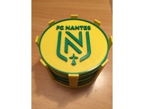 coasterfcn canaris Coaster verre boisson fcn Football logo nantes 3d print model - Mito3D
