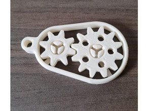gearbox keychain loose gears fixt 3d print model - Mito3D