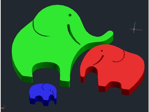 decorativo elefante famiglia decorazione elefanti 3D print model - Mito3D