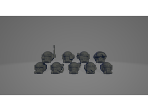 angry spaceguards hostile environment heads set 3d print model - Mito3D
