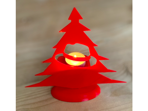 red hat xmas tree candle holder redhat 3d print model - Mito3D