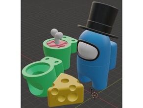 among us frankenstein remix magnets swappable hats game crew sus 3d print model - Mito3D