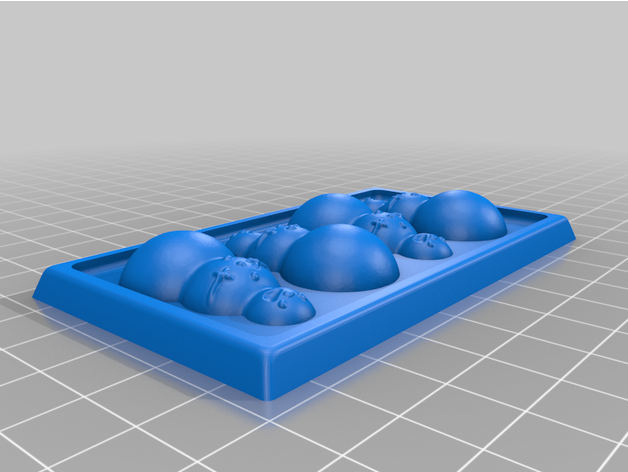 snowman ice tray 3D print model - Mito3D