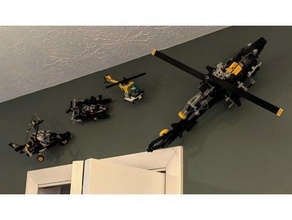 lego wall mount brackets hooks technic 3d print model - Mito3D