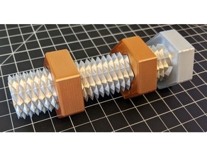 hex-head bidirectional long bolt nuts threads 3d print model - Mito3D