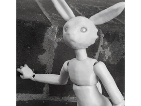 anthro bunny bjd articulated ball joint dolll doll rabbit 3d print model - Mito3D