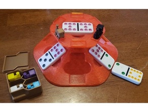 6 joueur mexicain train domino dominos modèle trains support 3d print model - Mito3D
