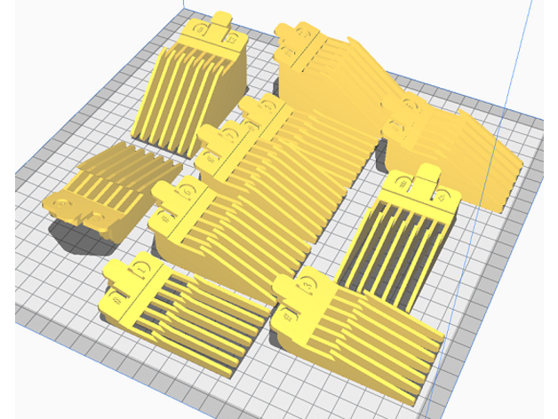 10 cheveux tondeuse gardes surker agrafe tondeuses peigne garde 3D print model - Mito3D