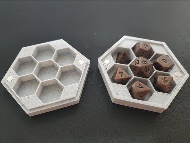 dice hex box v3 magnets accessible dd case dnd mini miniature dungeons dragons dungeon gaming 3D print model - Mito3D