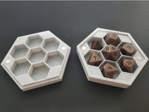 dice hex box v3 magnets accessible dd case dnd mini miniature dungeons dragons dungeon gaming 3d print model - Mito3D