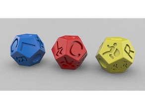 left center crazy dice game lcr lrc tabletop gaming 3d print model - Mito3D