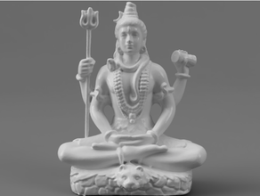 shiva meditazione tigre pelle divine Dio indù induismo India indiano yogi 3d print model - Mito3D