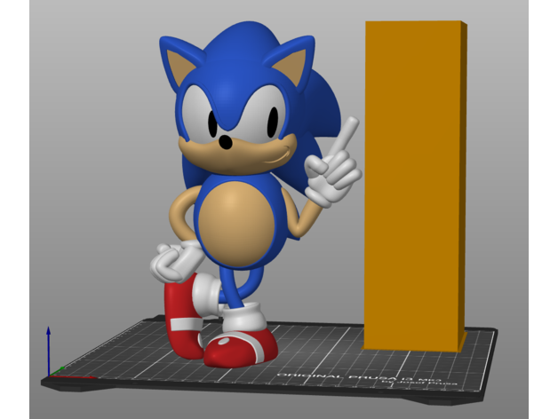 Sonic erizo mmu remezclar personaje figura logo manía sega estante soporte vídeo juego 3D print model - Mito3D