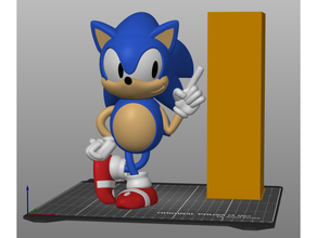 Sonic erizo mmu remezclar personaje figura logo manía sega estante soporte vídeo juego 3d print model - Mito3D