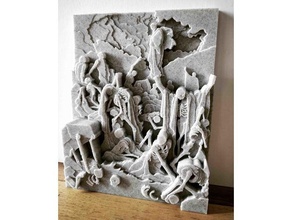 visión Valle seco huesos 3dart Arte dolor grabado cuadro gustave capa capas alivio escultura 3d print model - Mito3D