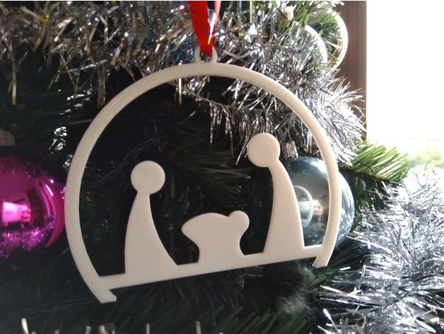 berço estilizado bola Natal Natale nativit natividade pallina 3D print model - Mito3D