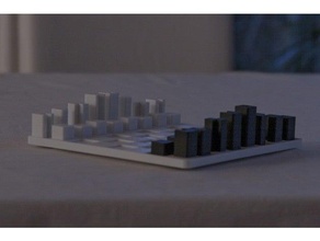 moderne minimaliste échecs 3d échiquier brique Couleur cubique conception facile vite futur futuriste cadeau pions pièces Plastique quartz sachovy sachy 3d print model - Mito3D