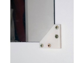 mirror corner mount corners glass support holder plate 3d print model - Mito3D