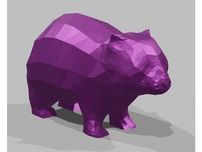 lowpoly wombat Australie poly 3d print model - Mito3D