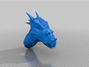 dracorex bust cretaceous head pachycephalosaurus 3d print model - Mito3D