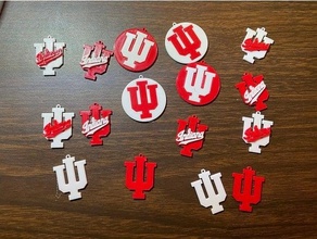 indiana hoosiers christmas ornaments 3d print model - Mito3D