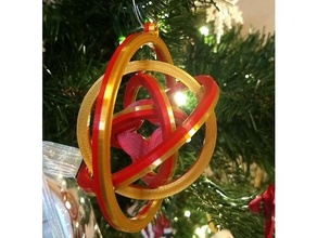 filage étoile cercle ornement agiter fileur Noël décoration cercles concentrique géométrique gyroscopique orbite 3d print model - Mito3D