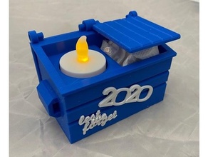 desktop dumpster 2020 commemorative tea light 3d print model - Mito3D