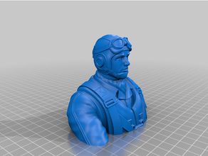 us navy wwii pilot bust 3d print model - Mito3D