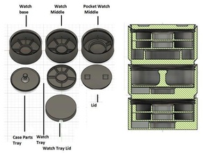 watch disassembly trays stackable container watchmaking 3d print model - Mito3D