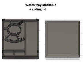 sliding lid watch disassembly trays container watchmaking 3d print model - Mito3D