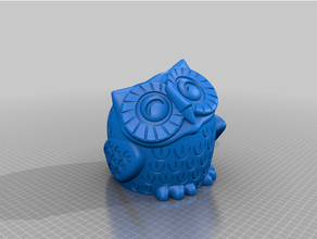 smiling owl cable-hole 3d print model - Mito3D