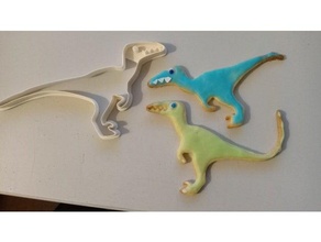 dinossauro biscoito cortador Cortador biscoitos cortadores Comida velociraptor 3d print model - Mito3D