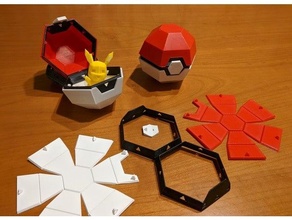 poli pokebola dobrável caixa Natal decoração enfeite diamante lapidado presente pobre suporte apoia origami Pikachu Pokémon brinquedo 3d print model - Mito3D