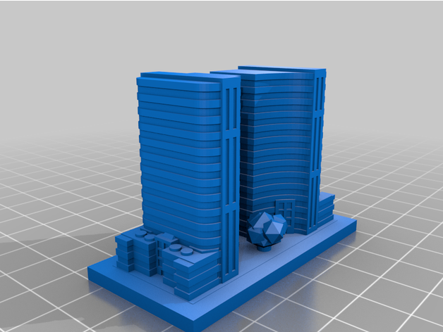 greeblecity refined plaza 3D print model - Mito3D