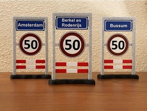 colocar placa texto 1 20 Países Baixos 120 escala Almere Amsterdã Berkel en Rodenrijs Preto azul borda bussum holandês multicolorido toden identificação vermelho Rotterdam 3d print model - Mito3D