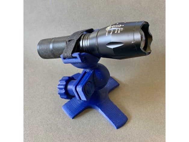 ufs-011 flashlight holder - velcro strap adjustable stand mount 3D print model - Mito3D