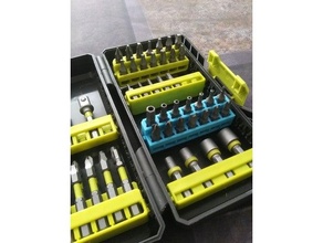 ryobi driving kit drive bit extra rack holder drill case screwdriver 3d print model - Mito3D